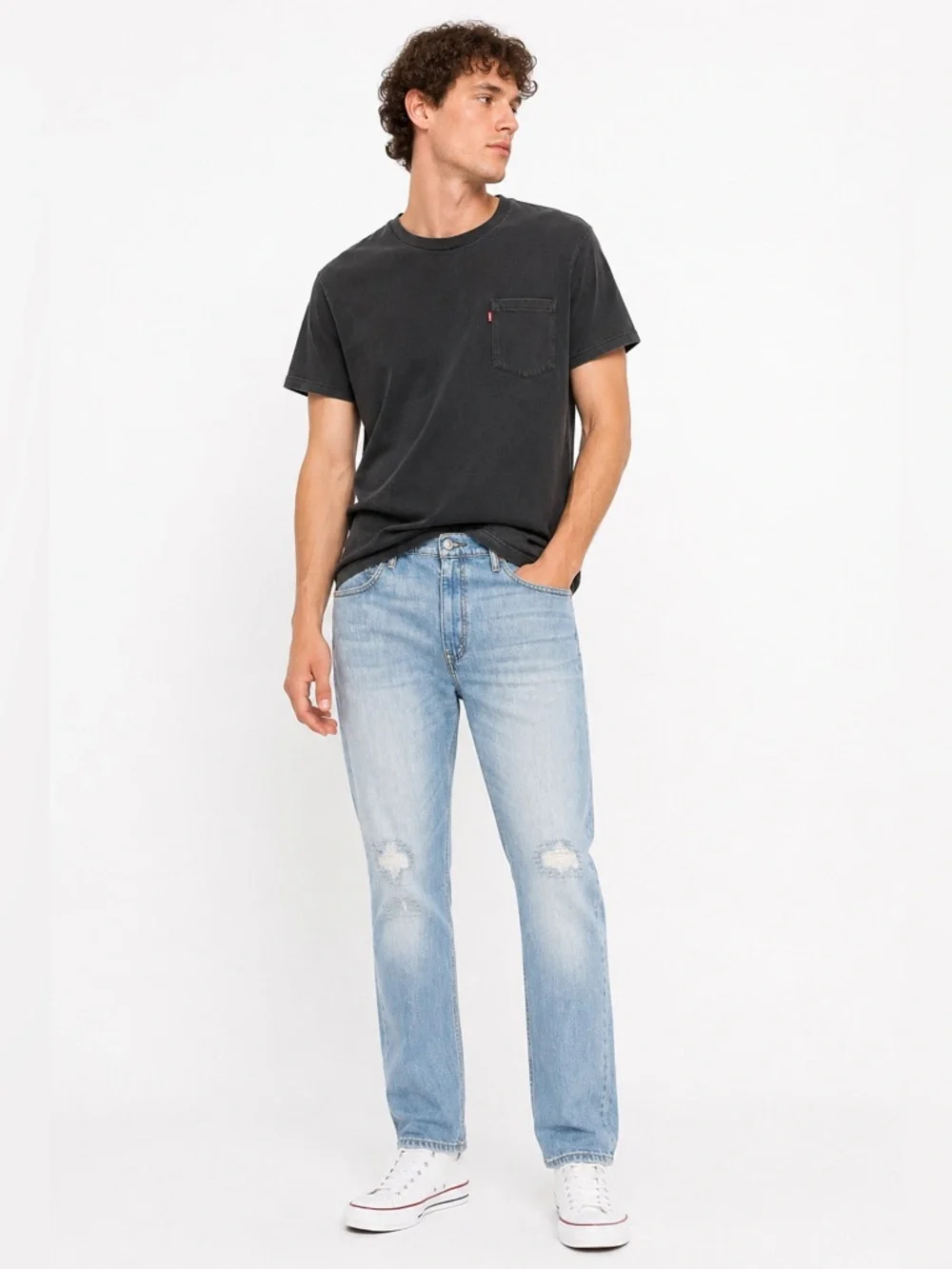 Levi’s 511 Slim Fit Light Wash Distressed Streetwear Stretch Casual Jeans 36x30